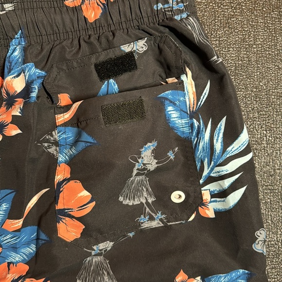 Floral Tiger Swim Trunks - Black/Blue/Orange - Medium - Picture 3 of 3